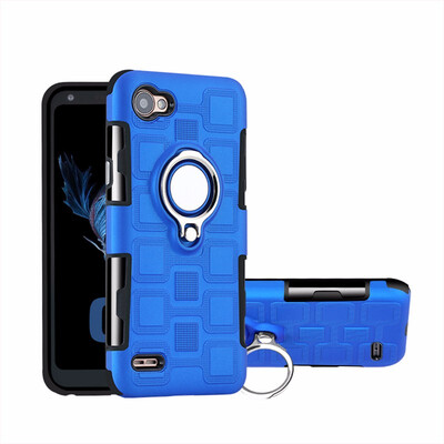 

SHS Phone Case For LG Q6Q6 PlusQ6 Mini Luxury Armor Ring Bracket Silicon TPU Lattice texture Protection