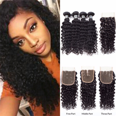 

Amazing Star Malaysian Virgin Hair Deep Wave with Closure Deep Wave Hair Bundles with Closure Human Hair with 4x4 Closure