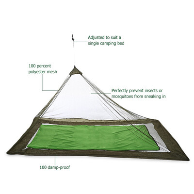 

Outdoor Compact Lightweight Tent Mosquito Net Canopy for Single Camping Bed Triangle mosquito net Hanging design