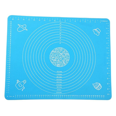 

UpperX Pastry Fondant Silica gel Work Rolling Baking Mat with Measurements BLUE