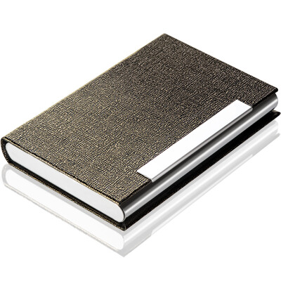 

Excellent UHOO 6606 business card holder coffee gold a bone pattern skin 1 box large capacity card case