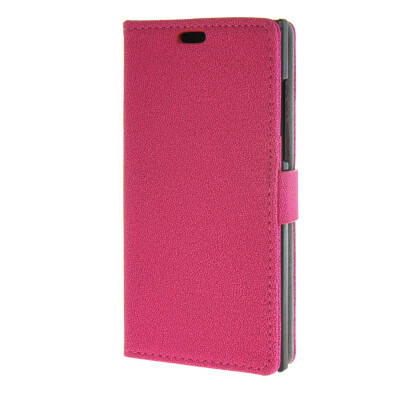 

MOONCASE Simple style Leather Card Slot Wallet Bracket Back Case Cover for BlackBerry Leap Hotpink