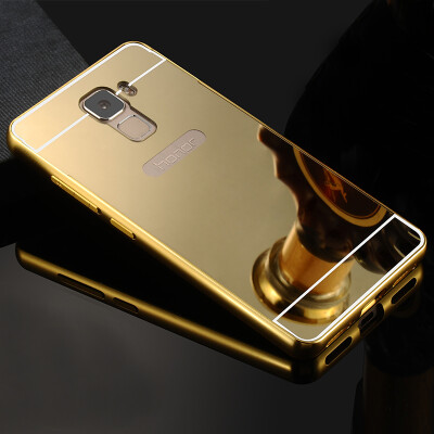 

MOONCASE Metal Frame Edge Mirror Back Protective Shell 2 in 1 Thin Case Cover for Huawei Honor 7