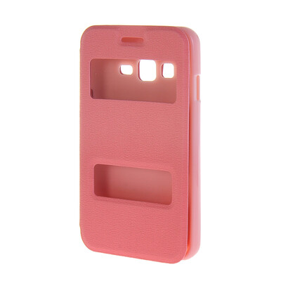 

MOONCASE Side Flip Hard board Slim Leather Bracket Window Case Cover for Samsung Galaxy Z1 Z130H Pink