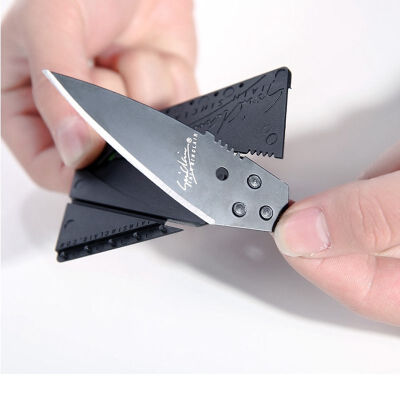 

MyMei Wallet Knife Razor Sharp Folding Cardsharp Thin Credit Card Pocket Tool BLACK 2pcsset