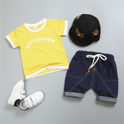 

Fashion Summer Children Boys Girls Clothes Kids Cotton Letter T-Shirt Short 2PcsSets Toddler Clothing Sets Infants Tracksuits