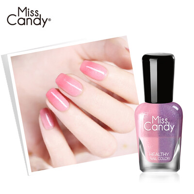 

Miss Candy Healthy Manicure Tasteless Long Lasting Tear Nail Polish Color Nail Polish Nihai Light Temperature Change Bean Paste Purple NL002