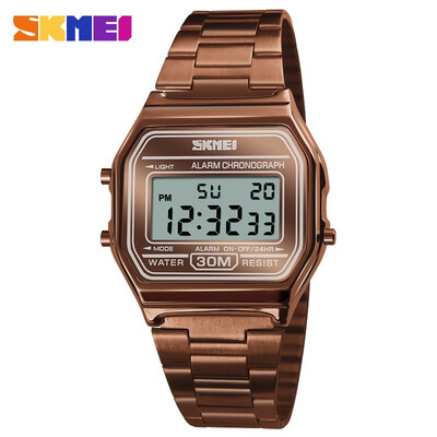 

SKMEI Mens Fashionable Casual LED Watch Man Digital Wrist Watch Stainless Steel 30 m Waterproof Men Watch masculino Relojes 1123