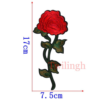 

1 Pcs Flower Patches Sequined Sticker Sew Iron On Patch Red Rose Flowers Applique Garment DIY Clothes Repair Badges For Wedding