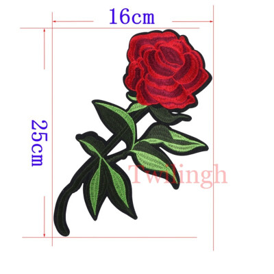 

1 Piece Big Patches Red Flower Embroidered Patch 3D Applique DIY Sewing Stickers Wedding Clothing Repair Fabric Sticker Patches