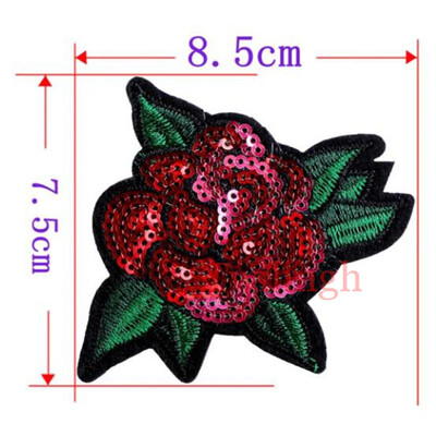 

1 Piece Patches Red Flower Embroidered Patch 3D Applique DIY Sewing Repair Accessories Fabric Stickers Wedding Clothing Patches
