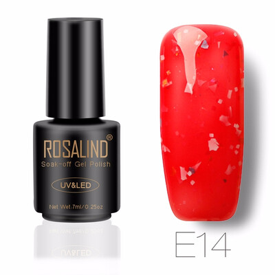 

ROSALIND Gel 1S SNOWFLAKE 7ML Glitter 24 Color Nail Gel Polish LED UV glitter Gel Varnish Soak Off Base Top Coat Needed Nail Art