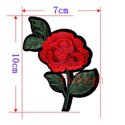 

1 Pc Top New Brand Clothes Patches Bird Red Rose Flower Embroidered Patch DIY Iron On Sew Fabric Repair Clothing Wedding Patches