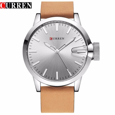

CURREN luxury top brand new fashion black quartz mens watch leather strap montre homme Wrist Sports Military Army Relogio 8208
