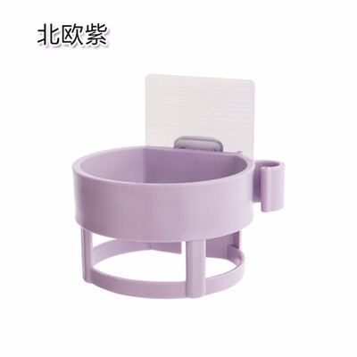 

Cntomlv Plastic wall hanging blow dryer stand suction hair drier holder electric blower rack seamless suction bathroom storage