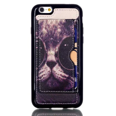 

MITI iphone6 6S Colorful PU+TPU Back Case Plug-in Card Stand For iphone 6 6S 4.7" Shockproof Cell Phone Protect Cover