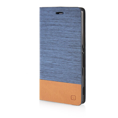 

MOONCASE Canvas Design Leather Side Flip Wallet Pouch Stand Shell Back ЧЕХОЛ ДЛЯ Sony Xperia Z3 Light Blue