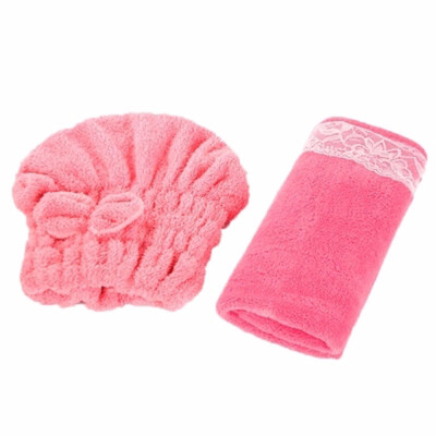 

Cntomlv hot sale Bowknot Women Bathroom Absorbent Quick-drying Polyester Cotton Bath Towel Hair Dry Cap Head Wrap Hat Salon Towel