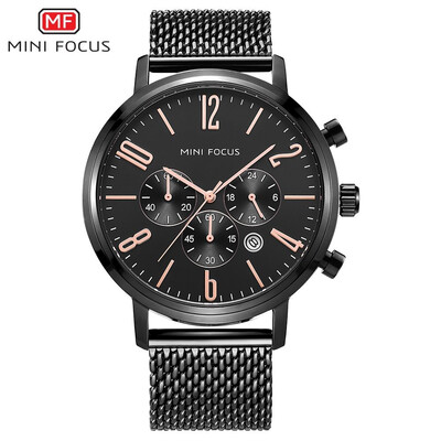 

MINI FOCUS Fashion Sports Stainless Steel Strap Men Quartz Watch BF0183G