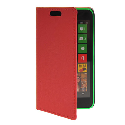 

MOONCASE Slim Leather Flip Wallet Card Pouch with Kickstand Shell Back Case Cover for Nokia Lumia 630 Red