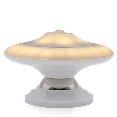 

New strange human body induction small night light 360 ° rotating flying saucer craft induction LED small night light UFO out star