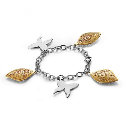 

Butterfly Shell Hollowed Stainless Steel Charm Bracelet