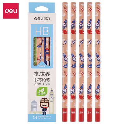 

Deli deli soldier series HB students writing painting sketch pencil hex 12 box S925
