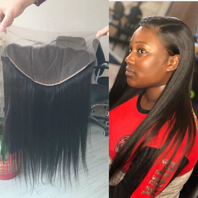 

Remy Brazilian Straight Lace Frontal 13x4 Ear To Ear Human Hair Closure With Baby Hair Free Part
