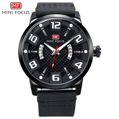

MINI FOCUS Fashion Sports Leather Strap Men Quartz Watch MF0149G