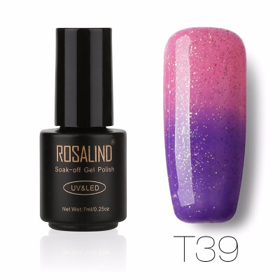 

ROSALIND Gel 1S 7ml Titanium Nail Gel Polish Soak Off UV LED Glitter Nail Polish Semi Vernis Permanent New Arrival gel lacquer