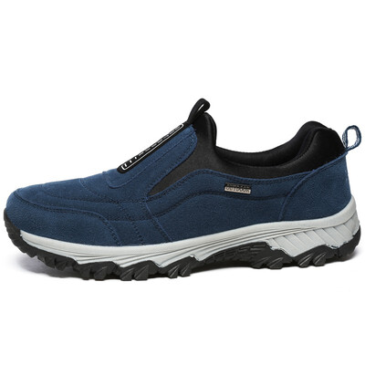 

Autumn Winter Shoes Man Breathable Comfortable Casual Shoes Men Big Size Flock Slip On Sneakers Fashion Safety Work Shoes