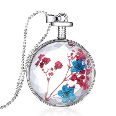 

Aiyaya Mini Sunflower Gold Perfume Bottle Red Real Dry Flower Glass Lovers Necklace for Women