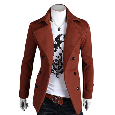 

Zogaa New Men's Wool Coat Autumn And Winter Double-breast Casual