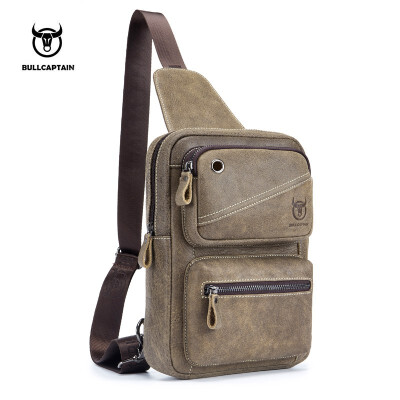 

BULLCAPTAIN 2018 Brand Quality Assurance CHEST BAG MEN Clasp Genuine Leather Bag Messenger Bag Fashion Mens Bags Genuine 106