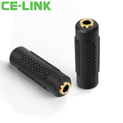 

CE-LINK 35MM audio straight through head audio cable extension headphone connector head mother to female black 4428