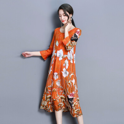 

ew 2018 Spring&summer Fashion Vintage Floral evening Dress