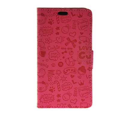 

MOONCASE Cute Little Witch Leather Side Flip Wallet Card Holder Stand Pouch ЧЕХОЛ ДЛЯ LG Magna Hot pink
