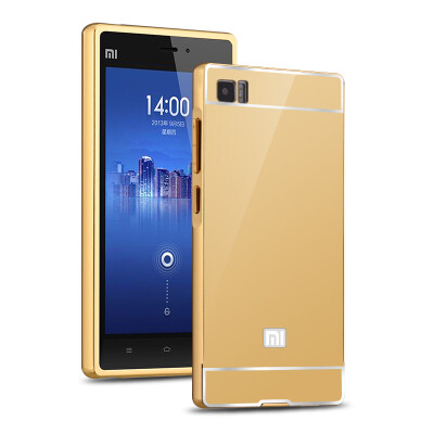 

MOONCASE Plating Metal Frame Edge Mirror Back Protective Shell 2 in 1 Thin Case Cover for Xiaomi Mi 3 M3