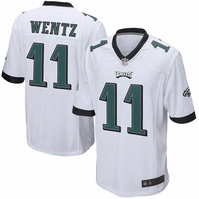 

Mens Philadelphia Eagles Carson Wentz Nike White Game Jersey