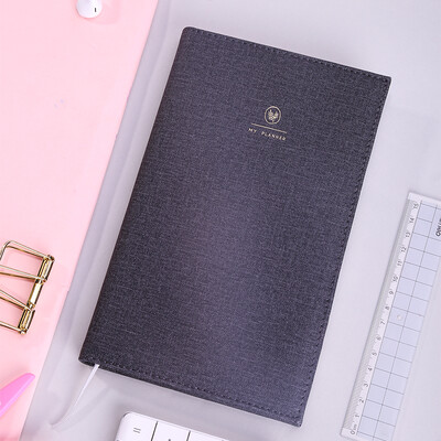 

Deli deli leather literary hand book plan this solid color hand-painted illustration book black SZ602