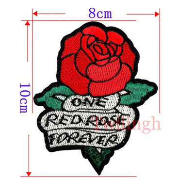 

1 Pcs Top Patches Red Rose Flowers Patch 3D Sticker Embroidery Motif Sequined Applique Badge Children Women DIY Clothing Patch