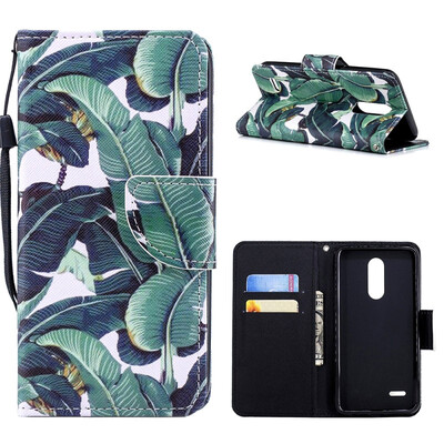 

MOONCASE Motorola Moto G6 painted leather case with small hand strap - banana tree