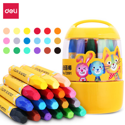 

Deli deli 18 color student hex rod silky oil painting stick childrens crayon painting pen 72091