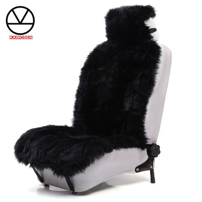 

Premium Long Wool Luxury Car Seat Cover Universal Fit Most Cars SUV Truck Gray Car Seat Cushions 1 Pcs fur seat cover