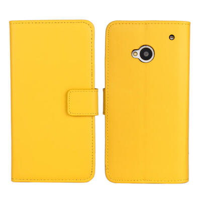 

MOONCASE воловьей кожи Сторона Флип кошелек Чехол карты отойти чехол для HTC One M7 желтый