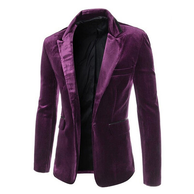 

Zogaa New Mens Suit Mercerizing Wick Slim Single-breasted