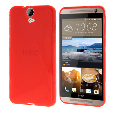 

MOONCASE  - Line Soft Silicone Gel TPU Protective Case Flexible Shell Protective Case Cover for HTC One E9+ E9 Plus Red