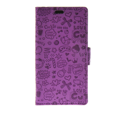 

MOONCASE Cute Little Witch Leather Side Flip Wallet Card Holder Stand Pouch Case Cover for Sony Xperia Z4 Purple