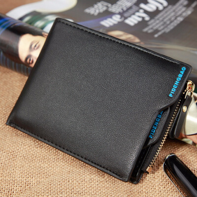 

Wallet men short zipper young business wallet wallet casual card bag soft skin
