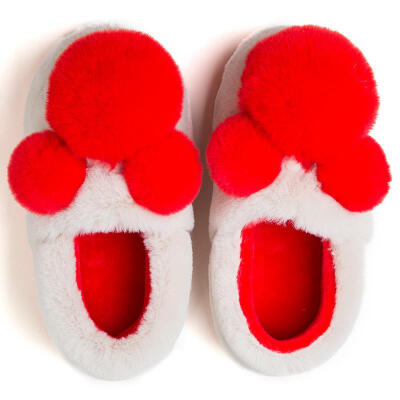 

Love home home warm cotton slippers parent-child models cartoon floor cotton shoes children bean color 22 yards LJ6017